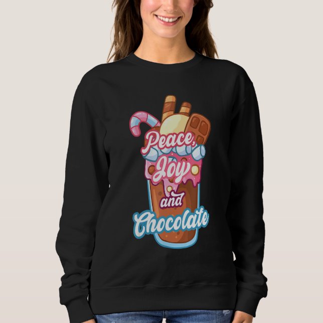 Peace Joy And Chocolates Mörk Choklad 1 T Shirt (Framsida)