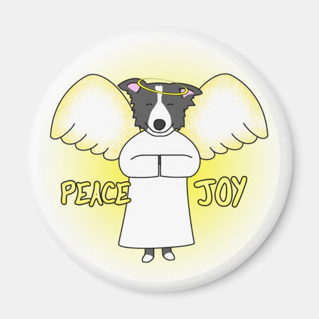 Peace Joy Gräns Collie Magnet (Framsidan)