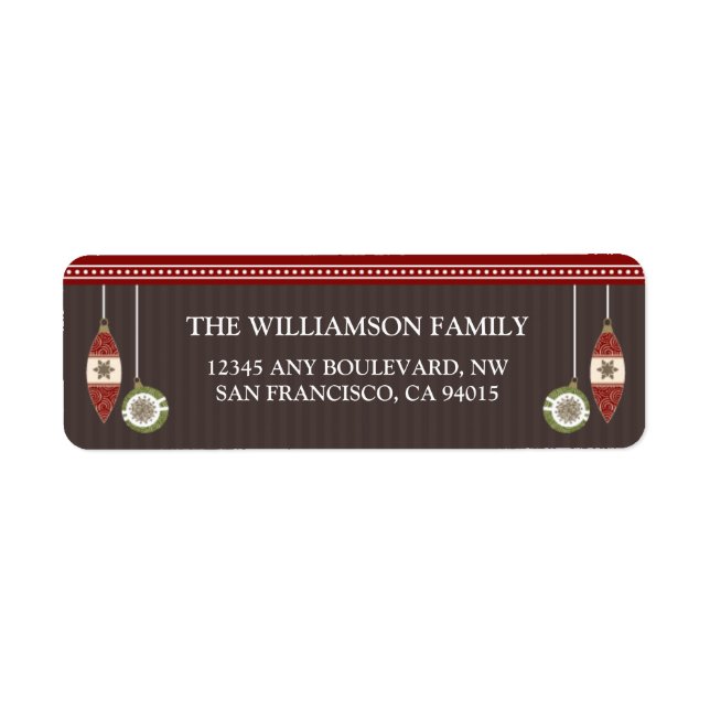 Peace Joy & Happiness-Returadress (röd) Returadress Etikett (Framsidan)