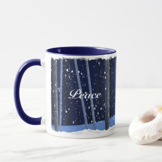 "Peace Joy Kärlek" 11 oz navy mugg