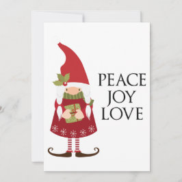 Peace Joy Kärlek Girl Gnome Anpassade Julkort