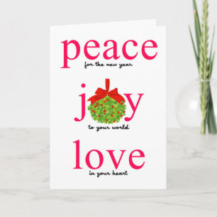 Peace Joy Kärlek Helgdag Card Kort