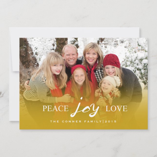 Peace Joy Kärlek | HELGDAGAR Julkort (Framsida)