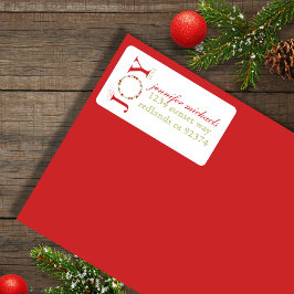 Peace Joy Kärlek, juladress, märkning Fraktsedel