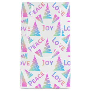 Peace Joy Kärlek Julgran Small Gift Bag