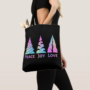 Peace Joy Kärlek Julgranar Tygkasse