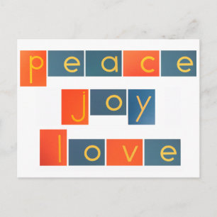 Peace JOY KÄRLEK Sandpaper Brev Helg Vykort
