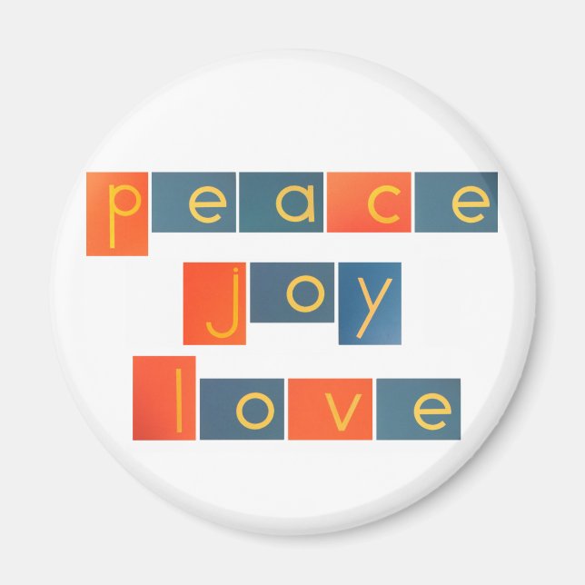 Peace JOY KÄRLEK Sandpaper Brev Magnet (Framsidan)