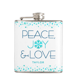 Peace Joy Kärlek Turcos Helgdag Snowflake Namn Fickplunta