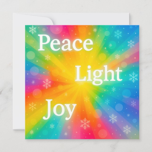 Peace Joy Light Julkort (Framsida)