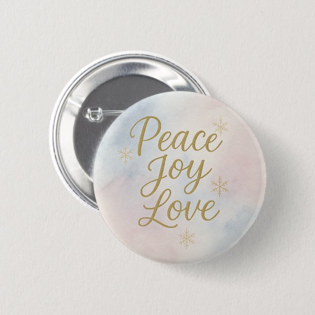 Peace Joy Love Elegant Christmas Knapp (Framsida & baksida)