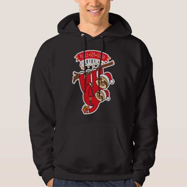 Peace Joy Sloth Hoodie (Framsida)