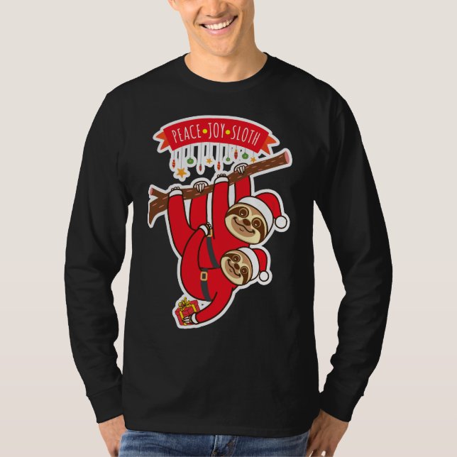 Peace Joy Sloth T Shirt (Framsida)