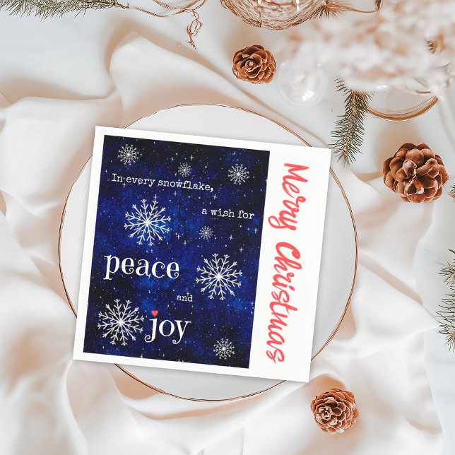 Peace Joy Starry Night God jul Helgdag Pappersservett (Skapare uppladdad)
