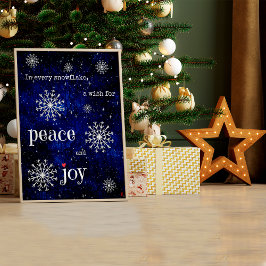 Peace Joy Starry Night Önskemål Helgdag Poster