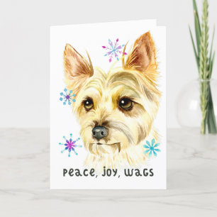 Peace Joy Wags jul Yorkshire Terrier Hund Helgkort