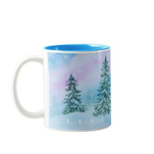 Peace Joy Winter Träd Silent Snowy Night