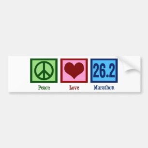 Peace Kärlek 26.2 Marathon Springer Bildekal