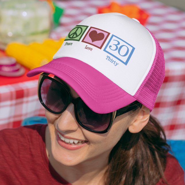 Peace Kärlek 30års födelsedag Cute Party Keps (Skapare uppladdad)