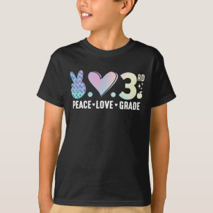 Peace Kärlek 3:e Klass Back to school T Shirt