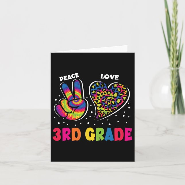Peace Kärlek 3:e Klass Leopard Tie Dye tillbaka ti Kort (Framsida)