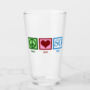 Peace Kärlek 50:e födelsedagskalan Party Glaskopp