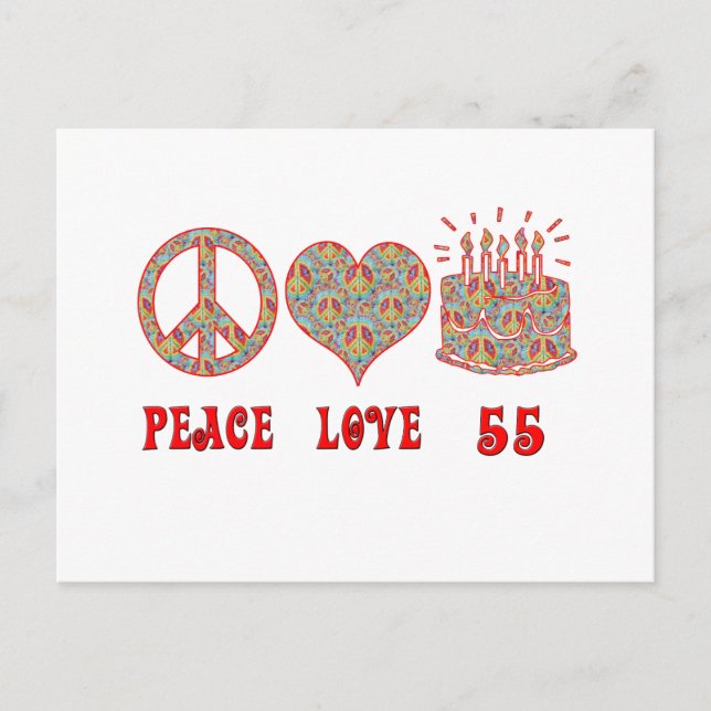 Peace Kärlek 55 Vykort (Framsida)