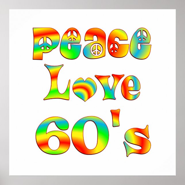Peace Kärlek 60-talet Poster (Framsidan)