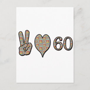 Peace Kärlek 60 Vykort