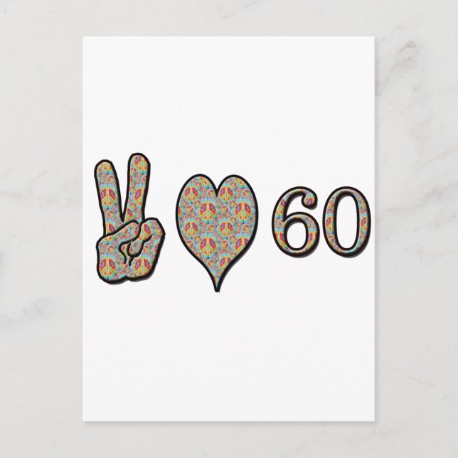 Peace Kärlek 60 Vykort (Framsida)
