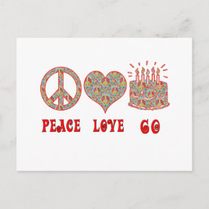 Peace Kärlek 60 Vykort