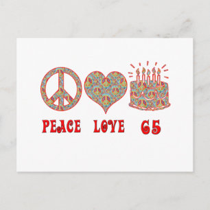 Peace Kärlek 65 Vykort
