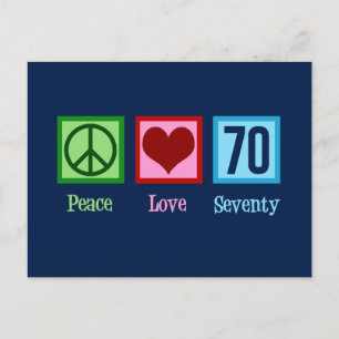 Peace Kärlek 70-årsdagen Vykort