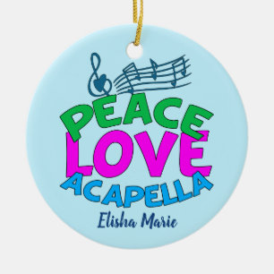 Peace Kärlek Acapella Cute Anpassningsbar jul Julgransprydnad Keramik