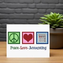 Peace Kärlek Accounting Accountant Office Helgdag Kort