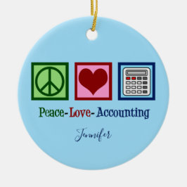 Peace Kärlek Accounting Cute Anpassningsbar Accoun Julgransprydnad Keramik