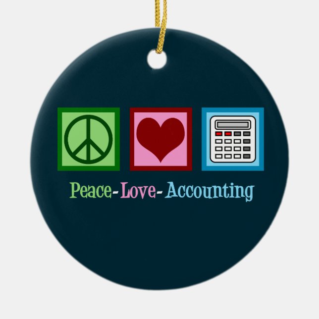 Peace Kärlek Accounting Julgransprydnad Keramik (Framsidan)