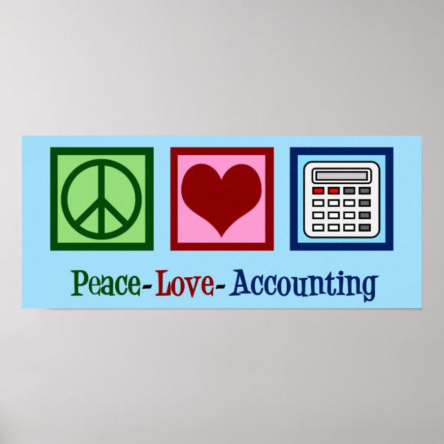 Peace Kärlek Accounting Poster (Framsidan)
