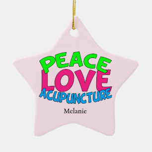 Peace Kärlek Acupuncture Julgransprydnad Keramik