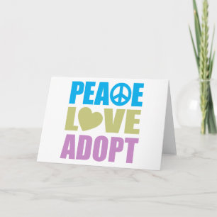 Peace Kärlek Adopt Kort