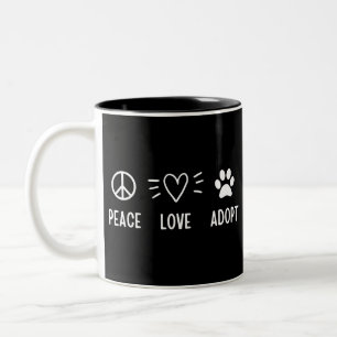 Peace Kärlek Adopt Två-Tonad Mugg