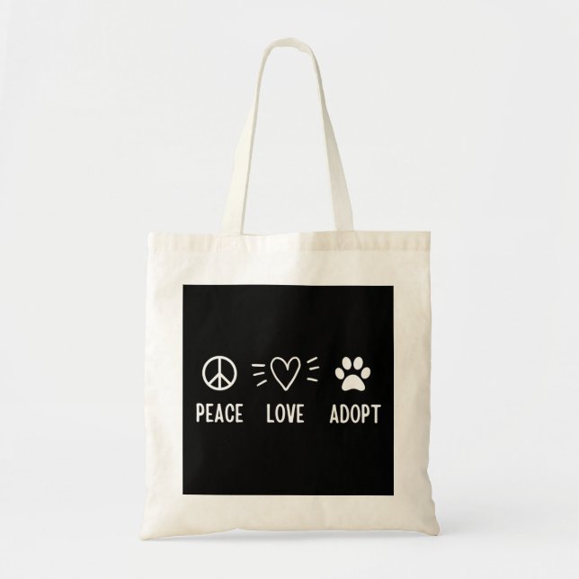 Peace Kärlek Adopt Tygkasse (Framsidan)
