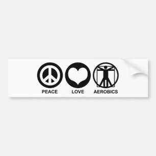 Peace Kärlek Aerobics Bildekal