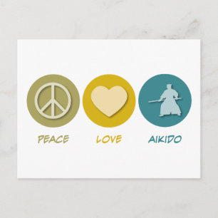 Peace Kärlek Aikido Vykort