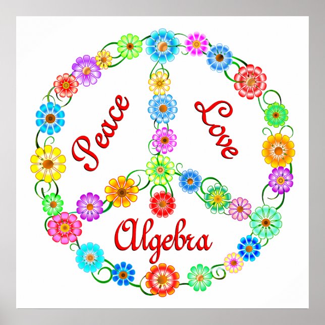 Peace Kärlek Algebra Poster (Framsidan)