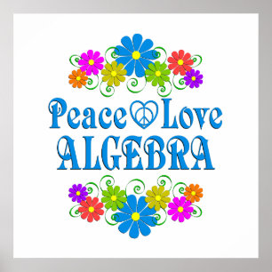 Peace Kärlek Algebra Poster