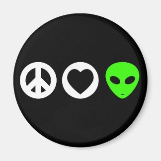 Peace Kärlek Alien Magnet