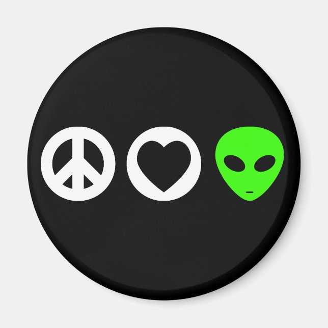 Peace Kärlek Alien Magnet (Framsidan)