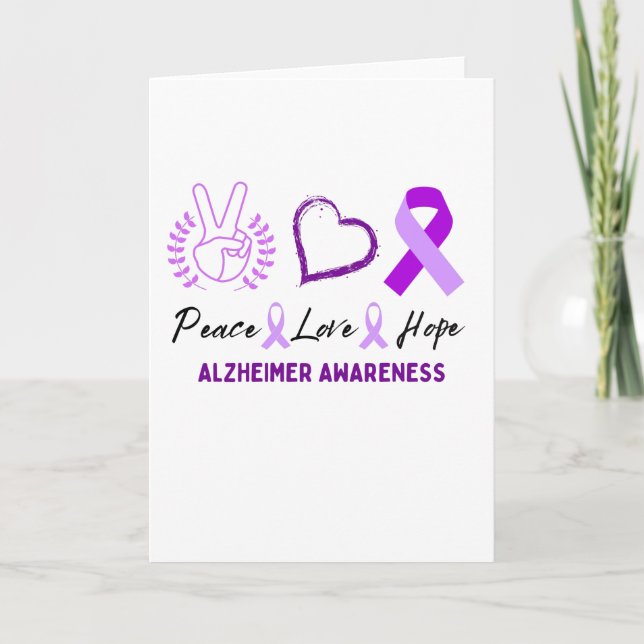 Peace Kärlek Alzheimer Awareness Kort (Framsida)