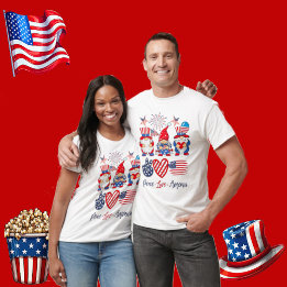 Peace Kärlek America Independence Patriotic Gnomes T Shirt